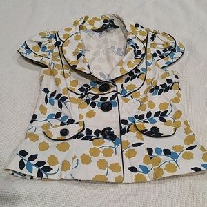 Flower cap sleeve blazer